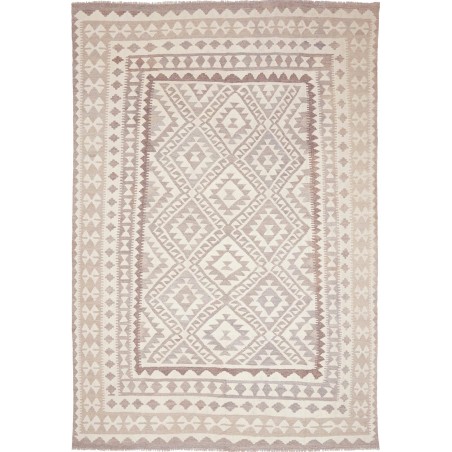 Tappeto Kilim Afghanistan beige bianco 198x296