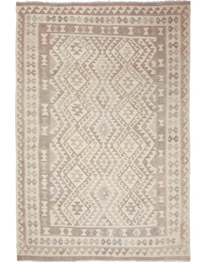 Tappeto Kilim Afghanistan beige bianco 197x291