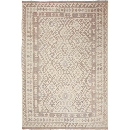 Tappeto Kilim Afghanistan beige bianco 197x291