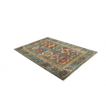 Tappeto Tribal Pakistan bianco azzurro 150x213