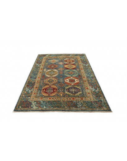 Tappeto Tribal Pakistan bianco azzurro 150x213