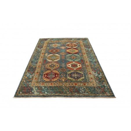 Tappeto Tribal Pakistan bianco azzurro 150x213
