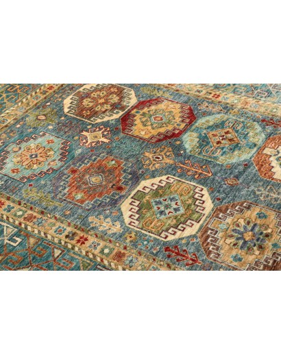 Tappeto Tribal Pakistan bianco azzurro 150x213