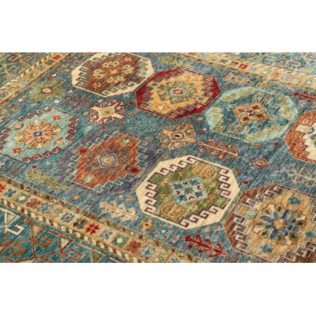 Tappeto Tribal Pakistan bianco azzurro 150x213