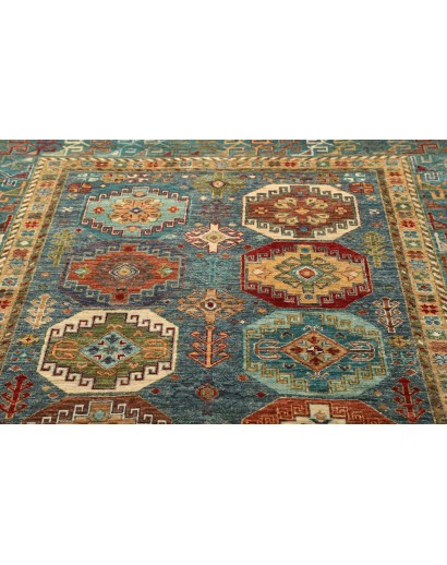 Tappeto Tribal Pakistan bianco azzurro 150x213