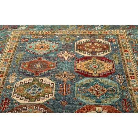 Tappeto Tribal Pakistan bianco azzurro 150x213