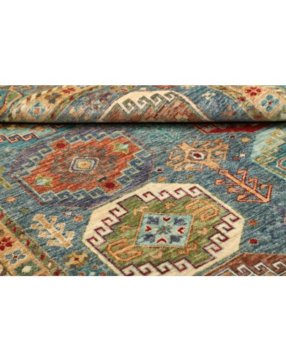 Tappeto Tribal Pakistan bianco azzurro 150x213