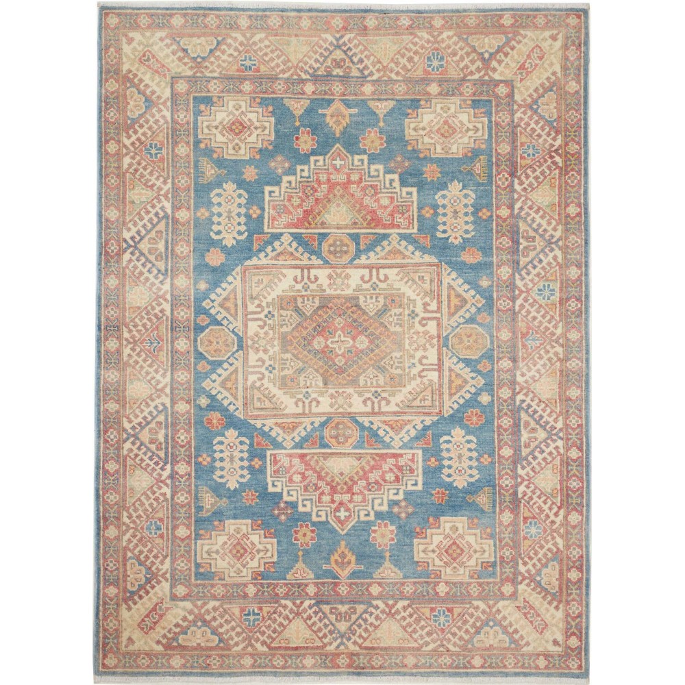 Tappeto Kazak Afghanistan azzurro marrone 152x204 Tappeto Kazak Afghanistan azzurro marrone 152x204