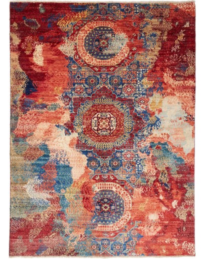 Tappeto Mona Pakistan rosso marrone 148x203