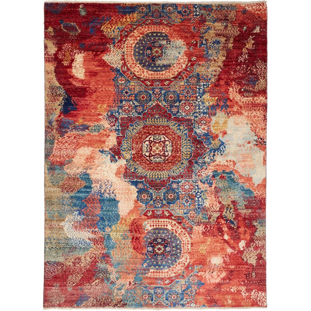 Tappeto Mona Pakistan rosso marrone 148x203 Tappeto Mona Pakistan rosso marrone 148x203