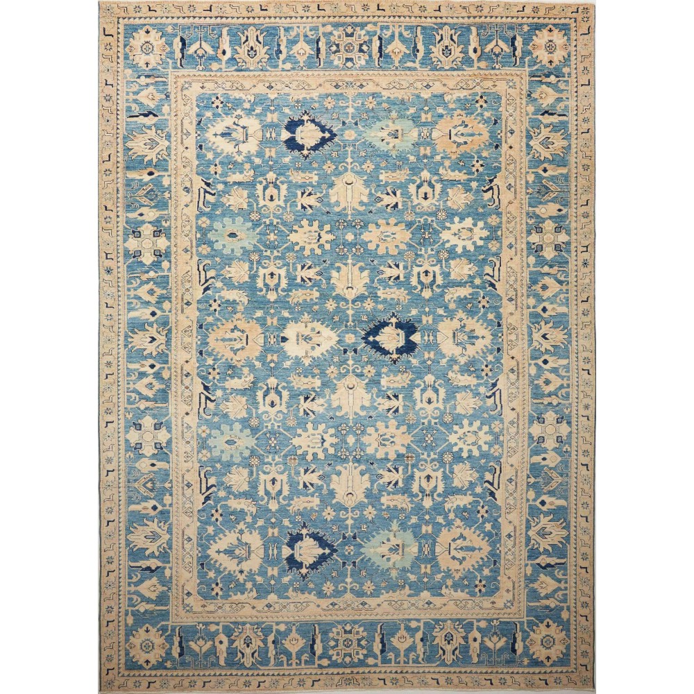 Tappeto Kazak Fine Pakistan azzurro grigio 267x367 Tappeto Kazak Fine Pakistan azzurro grigio 267x367