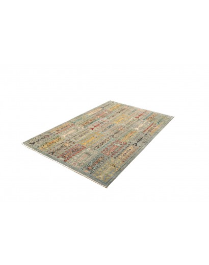 Tappeto Tribal Pakistan azzurro grigio 122x185