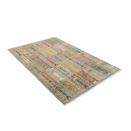 Tappeto Tribal Pakistan azzurro grigio 122x185