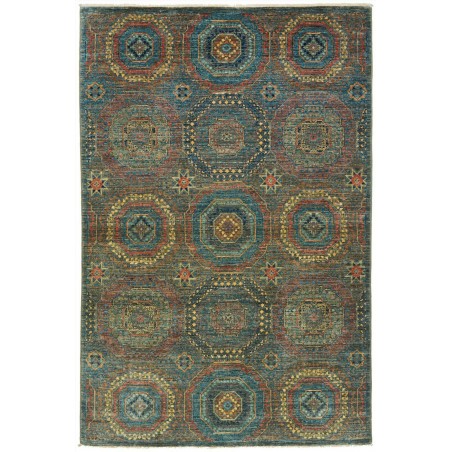 Tappeto Mamlouk Pakistan azzurro verde 121x186