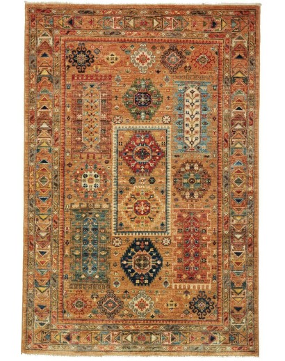 Tappeto Tribal Pakistan arancione giallo 125x185