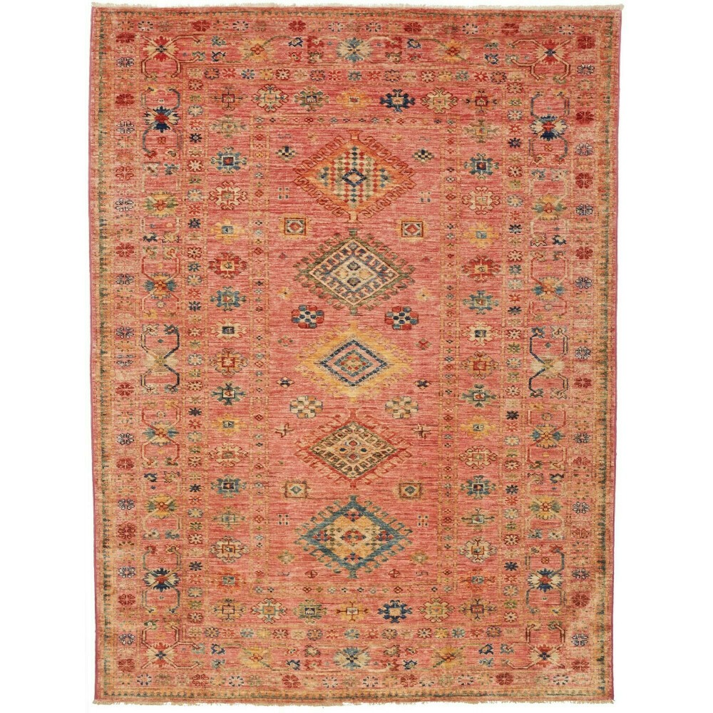 Tappeto Kazak Fine Pakistan arancione marrone 152x202 Tappeto Kazak Fine Pakistan arancione marrone 152x202