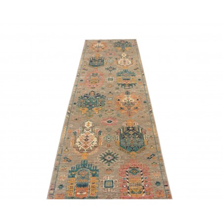 Tappeto Tribal Pakistan marrone grigio 80x278