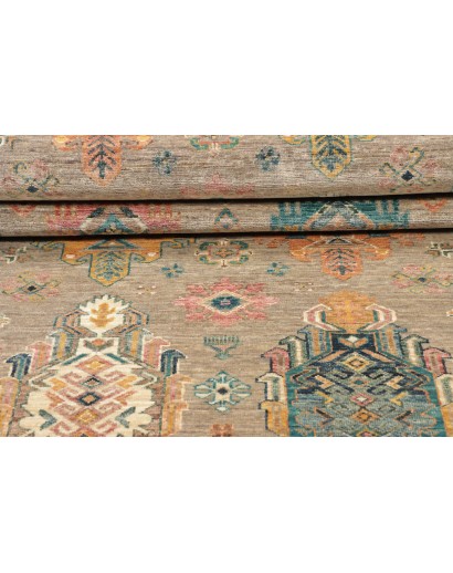 Tappeto Tribal Pakistan marrone grigio 80x278