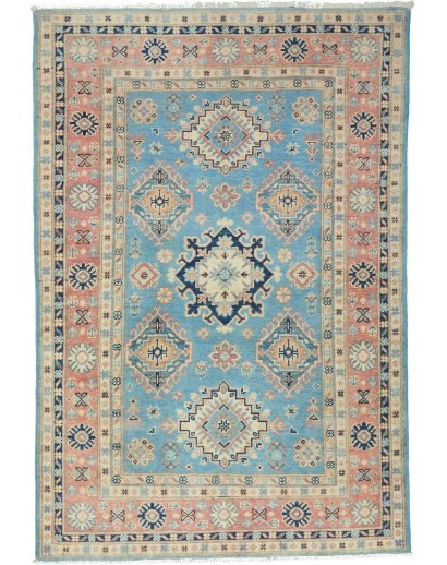 Tappeto Kazak Afghanistan azzurro grigio 120x176
