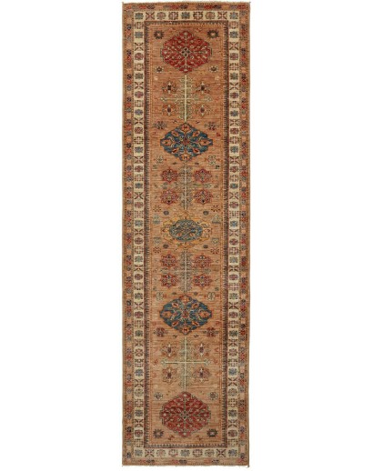 Tappeto Kazak Fine Pakistan marrone bianco 82x296