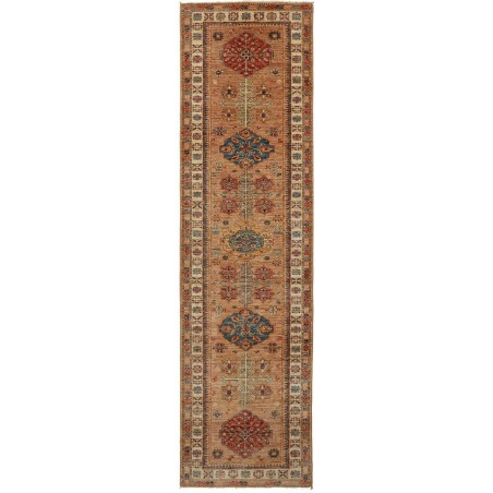 Tappeto Kazak Fine Pakistan marrone bianco 82x296
