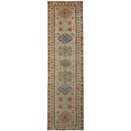 Tappeto Kazak Fine Pakistan bianco grigio 81x296