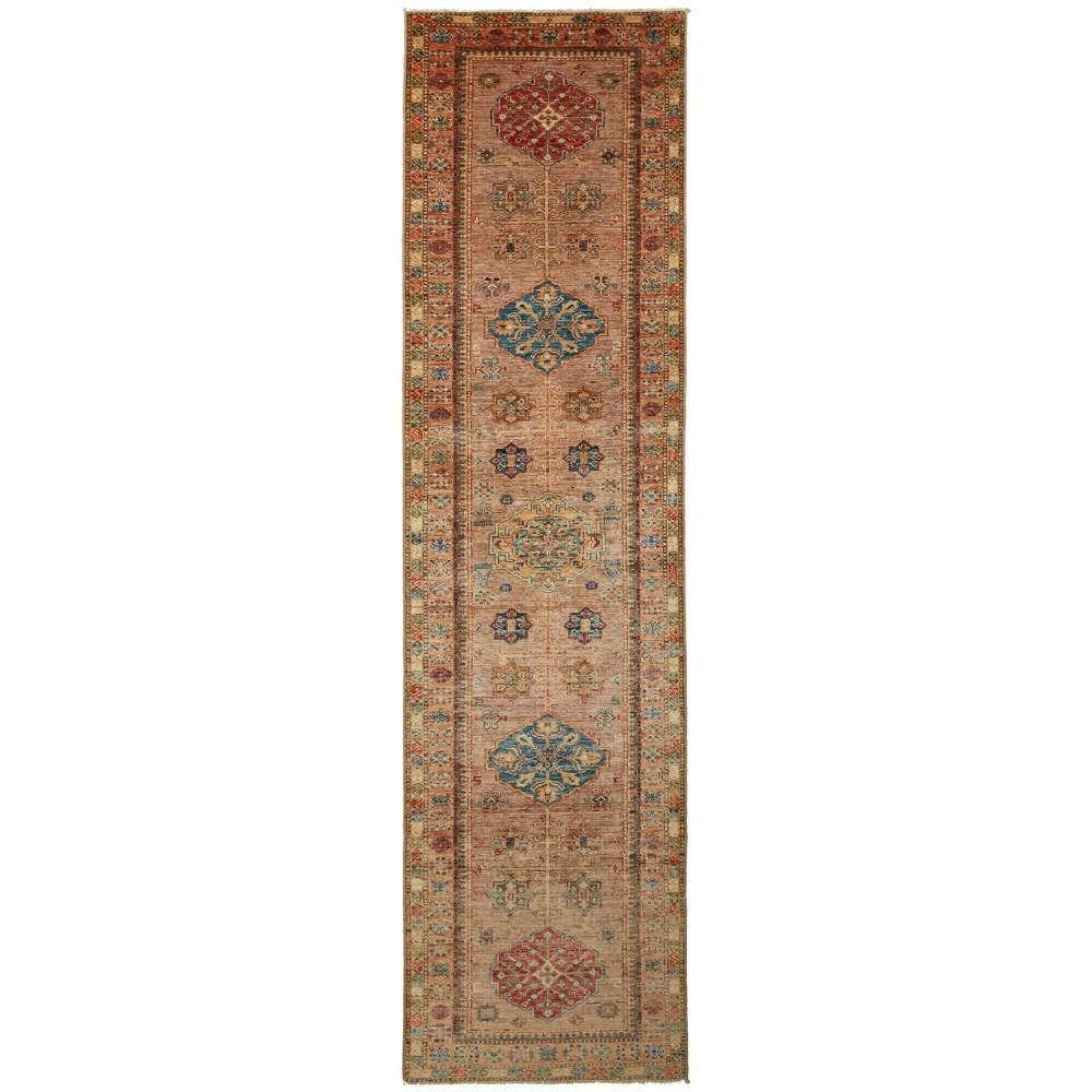 Tappeto Kazak Fine Pakistan bianco 78x294 Tappeto Kazak Fine Pakistan bianco 78x294