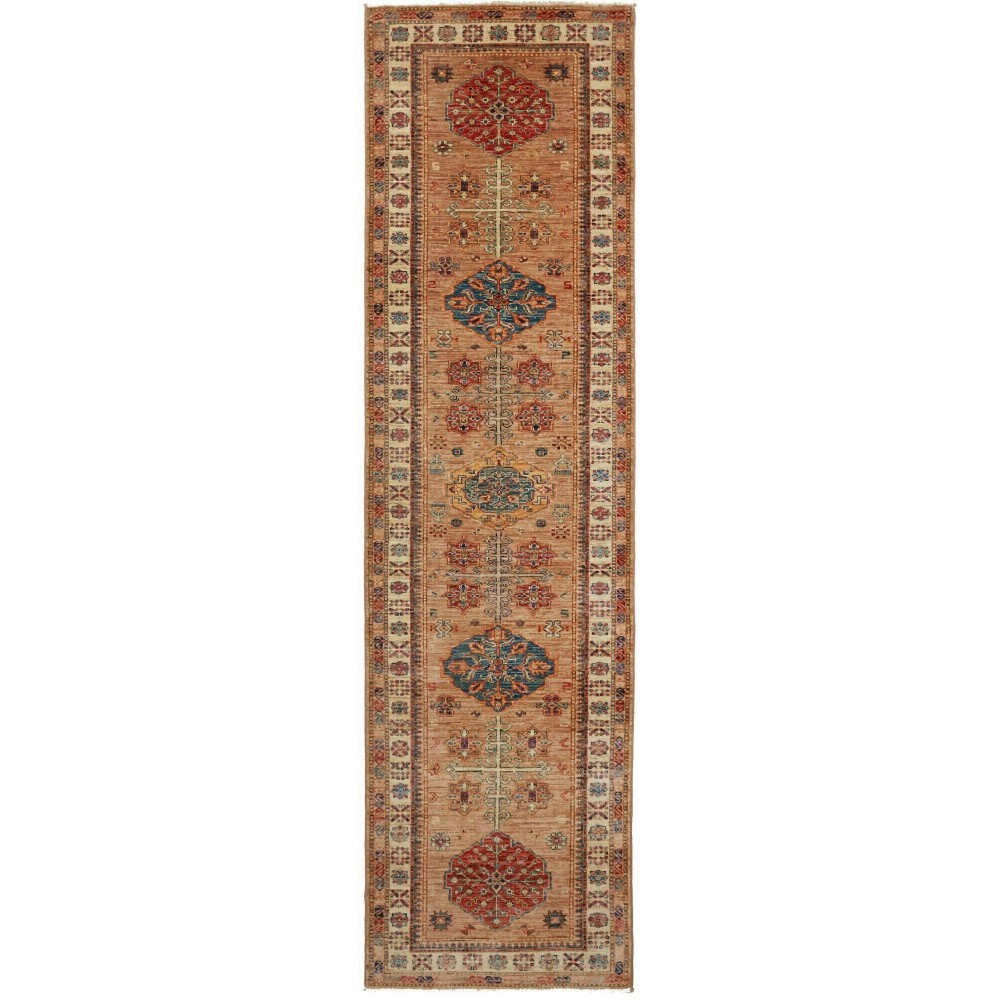 Tappeto Kazak Fine Pakistan rosso grigio 82x297