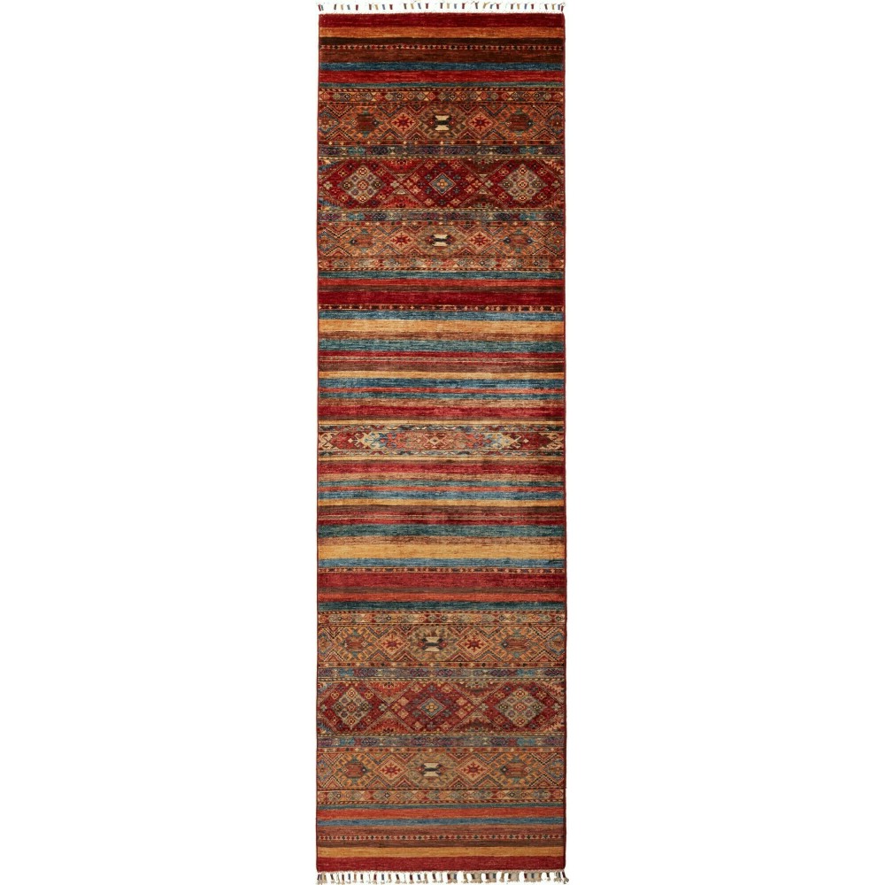 Tappeto Samarkand Pakistan marrone grigio 83x293 Tappeto Samarkand Pakistan marrone grigio 83x293