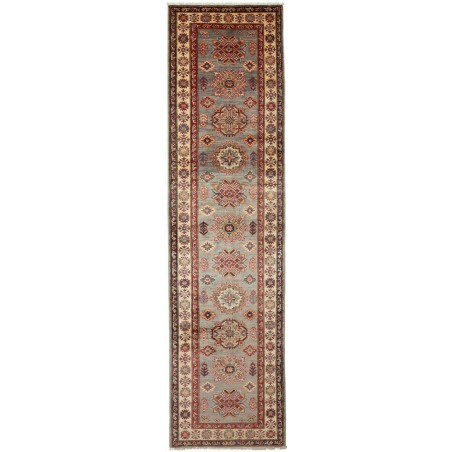 Tappeto Kazak Fine Pakistan bianco grigio 82x313