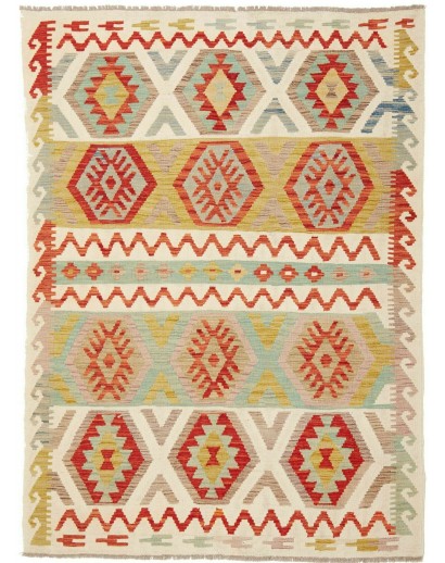 Tappeto Kilim Afghanistan marrone arancione 141x188