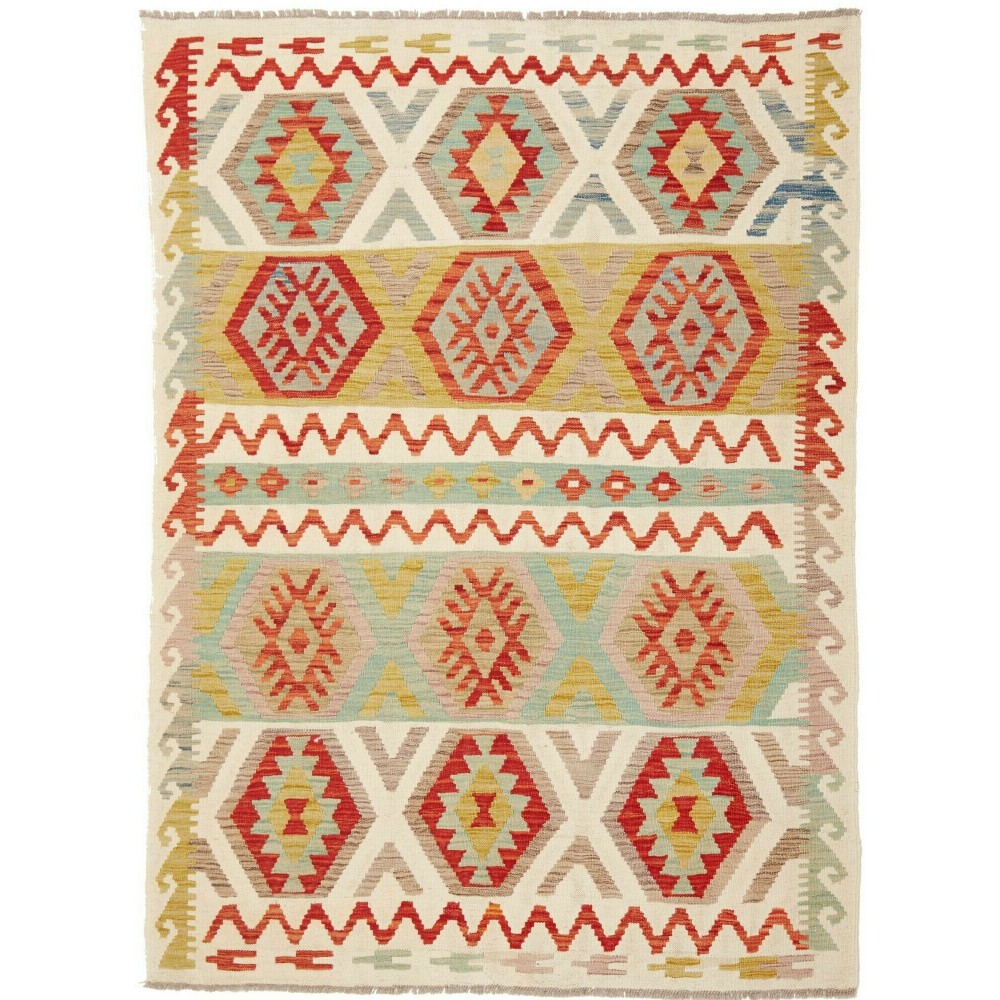 Tappeto Kilim Afghanistan marrone arancione 141x188