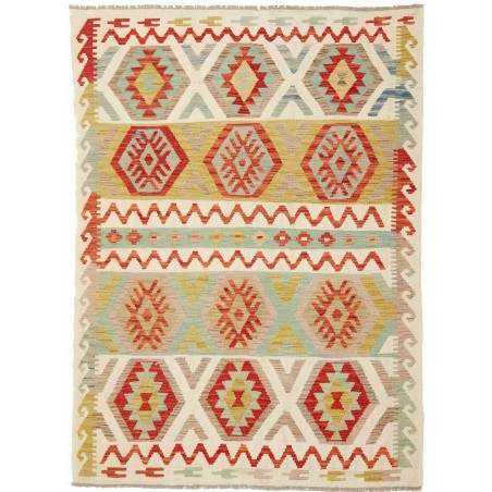 Tappeto Kilim Afghanistan marrone arancione 141x188