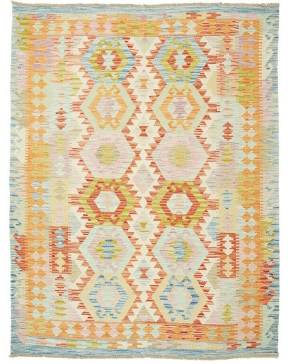 Tappeto Kilim Afghanistan beige arancione 153x196