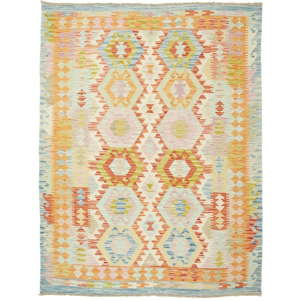 Tappeto Kilim Afghanistan beige arancione 153x196