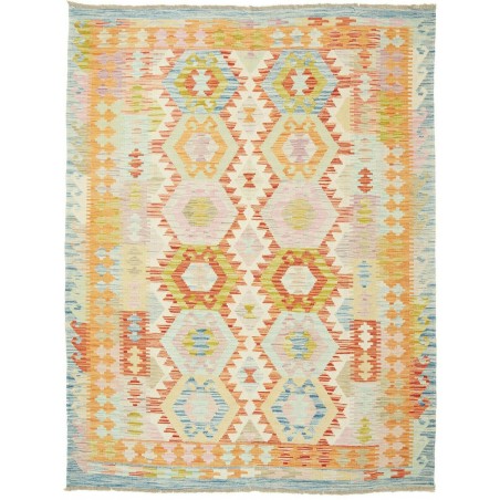 Tappeto Kilim Afghanistan beige arancione 153x196