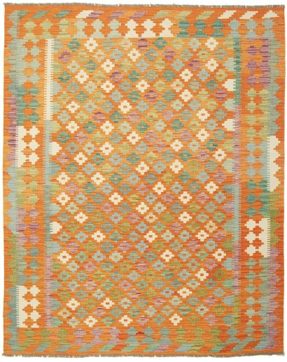 Tappeto Kilim Afghanistan marrone arancione 154x192