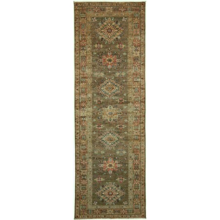 Tappeto Kazak Fine Pakistan azzurro bianco 85x257