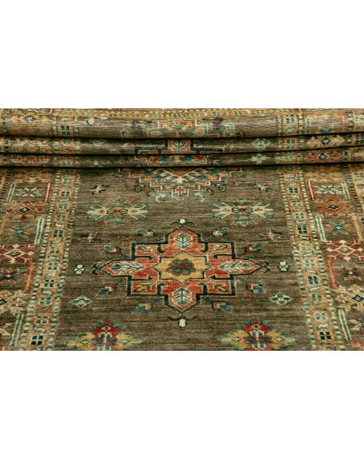 Tappeto Kazak Fine Pakistan azzurro bianco 85x257