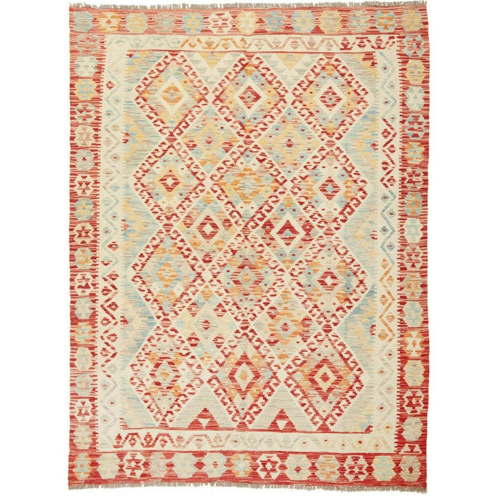 Tappeto Kilim Afghanistan giallo marrone 159x207