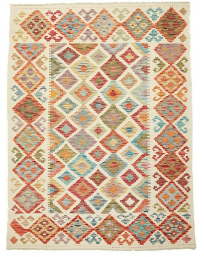 Tappeto Kilim Afghanistan beige arancione 150x199