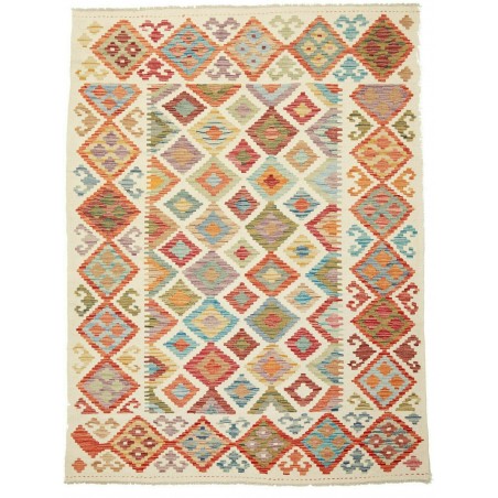 Tappeto Kilim Afghanistan beige arancione 150x199