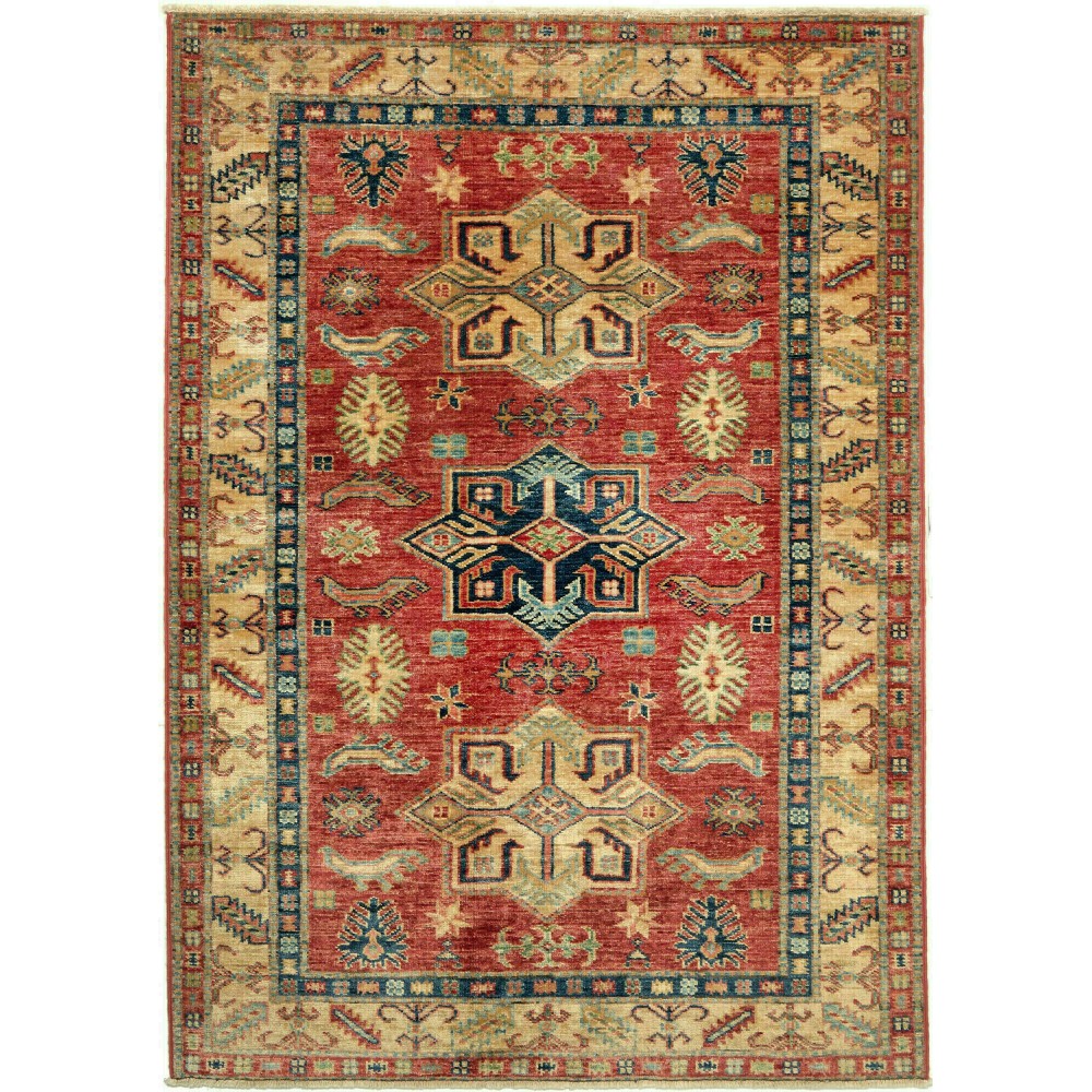Tappeto Kazak Fine Pakistan arancione marrone 102x148 Tappeto Kazak Fine Pakistan arancione marrone 102x148