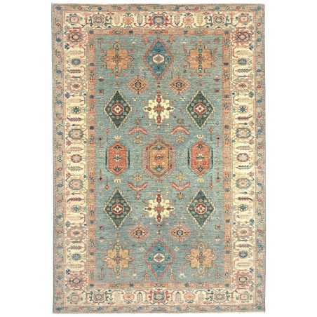 Tappeto Kazak Fine Pakistan azzurro grigio 208x303