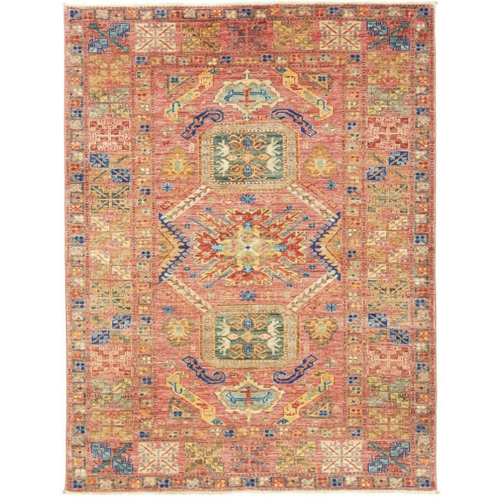 Tappeto Kazak Fine Pakistan marrone 129x168 Tappeto Kazak Fine Pakistan marrone 129x168
