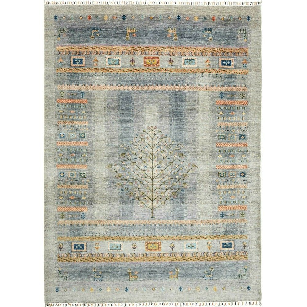 Tappeto Siva Pakistan azzurro grigio 210x287 Tappeto Siva Pakistan azzurro grigio 210x287