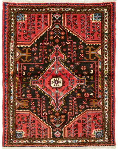 Tappeto Hamadan Persia grigio marrone 107x139