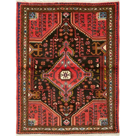 Tappeto Hamadan Persia grigio marrone 107x139