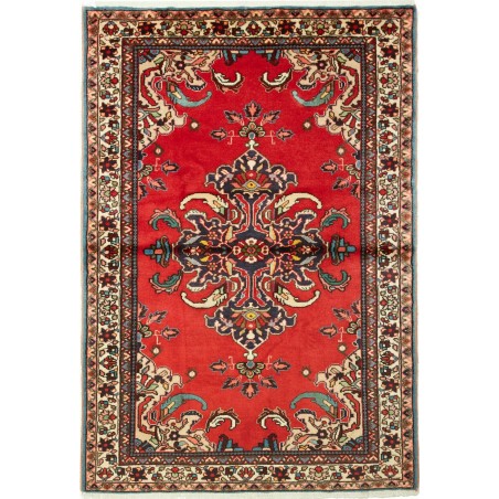 Tappeto Hamadan Persia rosso grigio 106x152