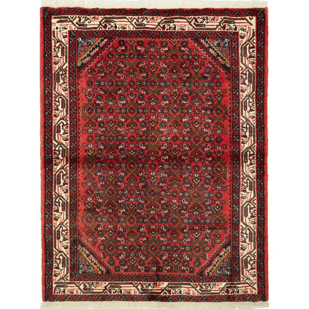 Tappeto Hamadan Persia grigio giallo 114x148